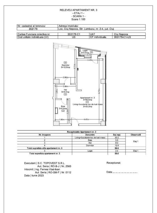 Apartament 2 camere, 57 mp, finisat, parcare, Zona Corneliu Coposu